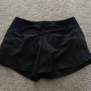 Black Lululemon shorts, size 2
